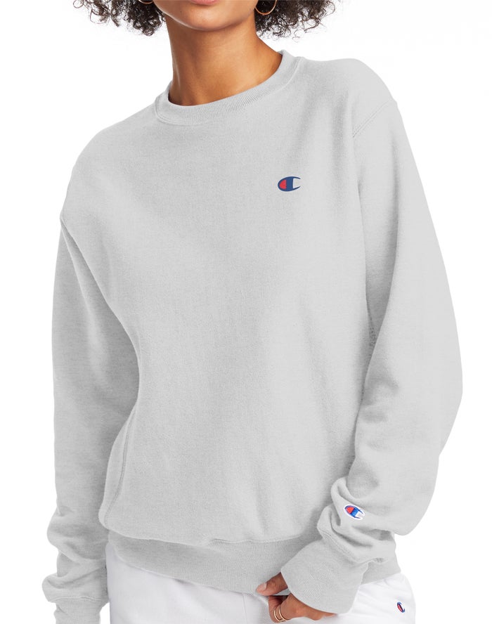 Champion Reverse Weave Crew C Logo Kadın Sweatshirt Gri ( VXSCOD459 )